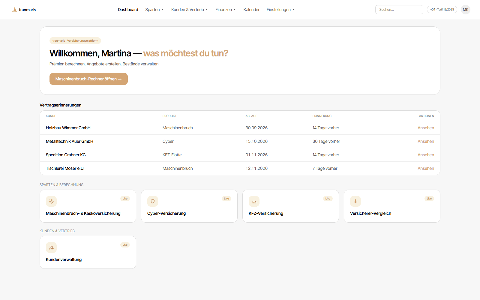 Tranmaris — Maklerverwaltungs-Plattform von NEPTIQ
